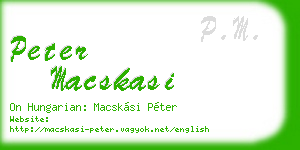 peter macskasi business card